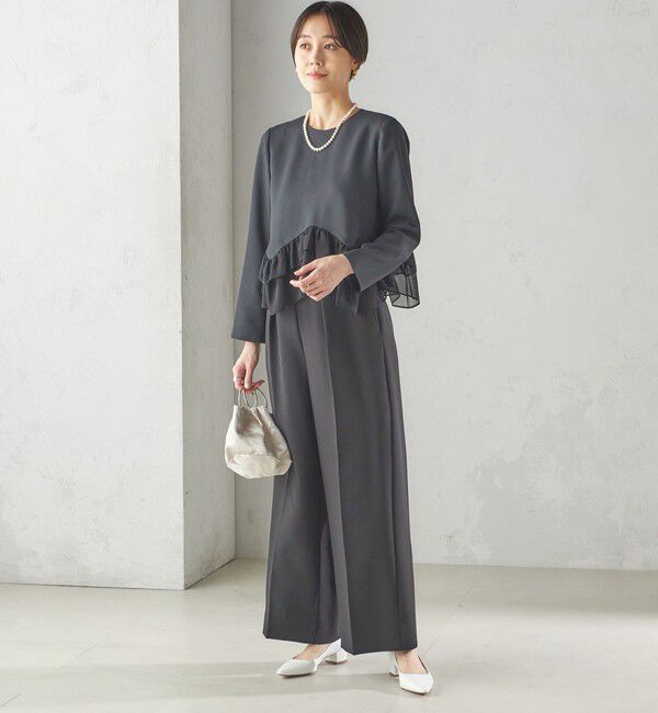 SHIPS for women「kaene:〈洗濯機可能〉フリル ペプラム ロング スリーブ ブラウス（セレモニー対応可）」|シャツ・ブラウス|