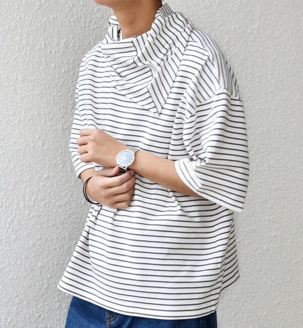 SHIPS any「SHIPS any:〈洗濯機可能〉マリンテイスト ボーダー リラックス Tシャツ(スカーフ付き)◇」|Tシャツ・カットソー|