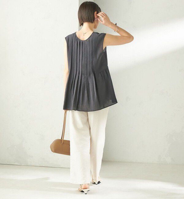 SHIPS for women「〈手洗い可能〉シルク混 シアー 2WAY ノースリーブ ブラウス」|シャツ・ブラウス|