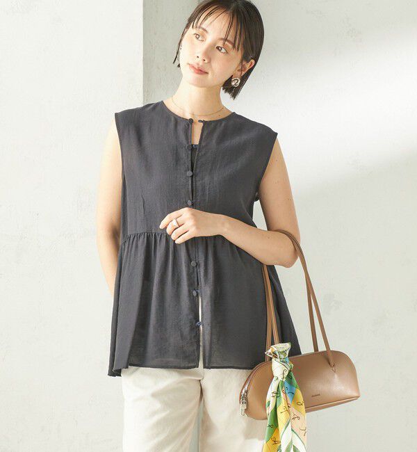SHIPS for women「〈手洗い可能〉シルク混 シアー 2WAY ノースリーブ ブラウス」|シャツ・ブラウス|