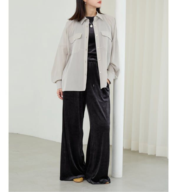 IENA LA BOUCLE「IENA LA BOUCLE フィブリルシアーシャツ」|シャツ・ブラウス|