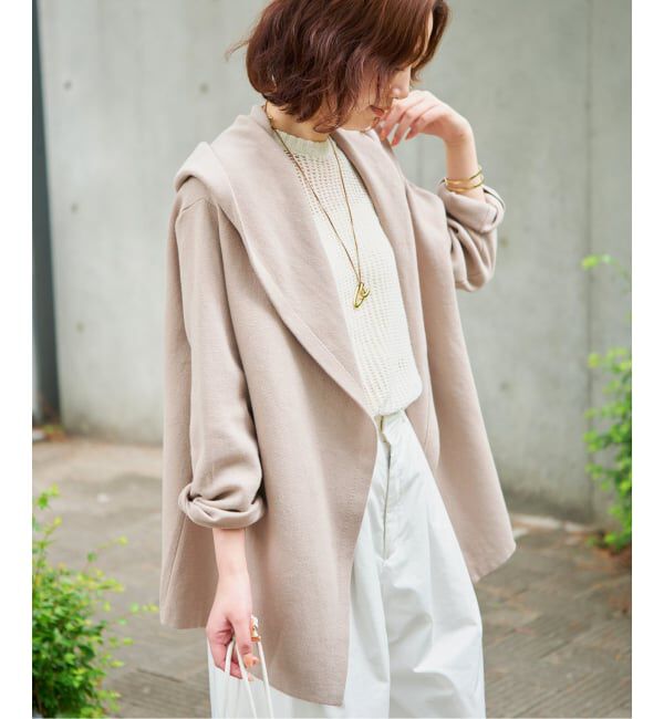 SLOBE IENA「《WEB限定/追加》ニットフーディーカーディガン」|カーディガン|
