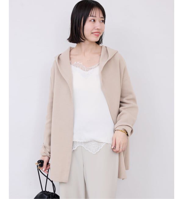 SLOBE IENA「《WEB限定/追加》ニットフーディーカーディガン」|カーディガン|