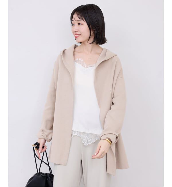 SLOBE IENA「《WEB限定/追加》ニットフーディーカーディガン」|カーディガン|