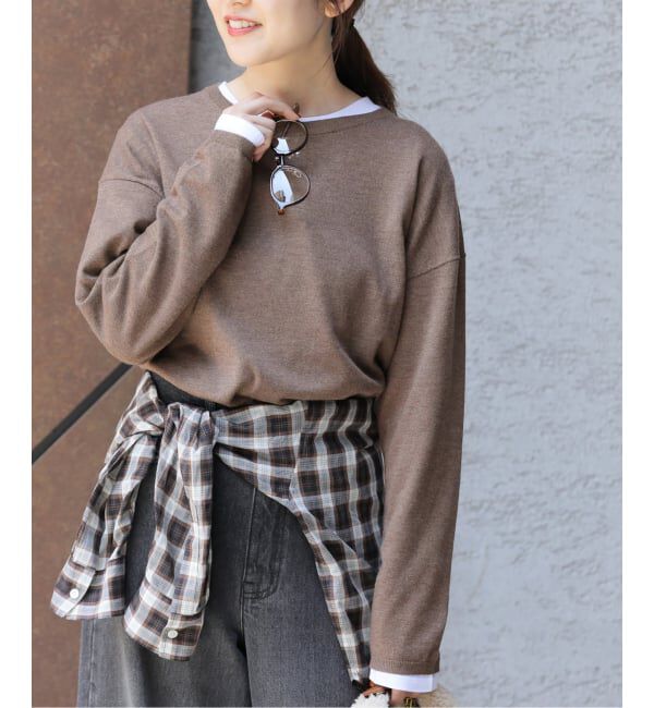 JOURNAL STANDARD relume「《追加3》［2枚セット］3WAYレイヤードニットプルオーバー」|ニット・セーター|ブラウン