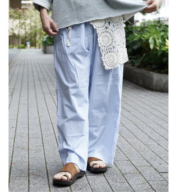 journal standard luxe「【VAS-Y LENTEMENT】 POPLIN STRIPE EASY PANTS」|その他|サックスブルー