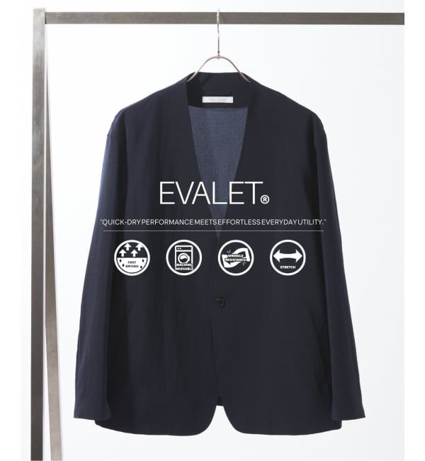 JOURNAL STANDARD「EVALET / エバレット ST ノーカラー ジャケット "セットアップ着用可能"」|その他|ネイビー