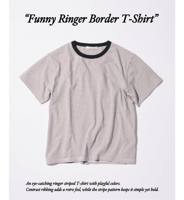 JOURNAL STANDARD「ファニー リンガー ボーダー Tシャツ 1」|Tシャツ・カットソー|ネイビー C