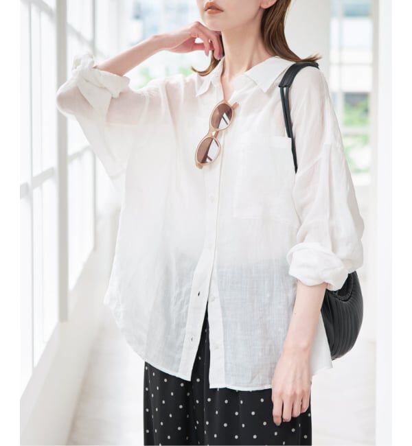 U by SPICK&SPAN「ラミーカラーシャツ」|シャツ・ブラウス|ホワイト