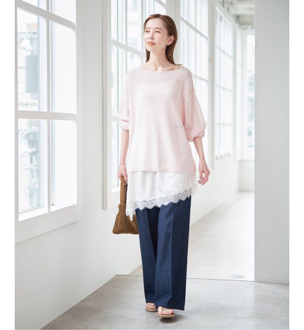 U by SPICK&SPAN「《予約》レースサテンミニスカート」|スカート|
