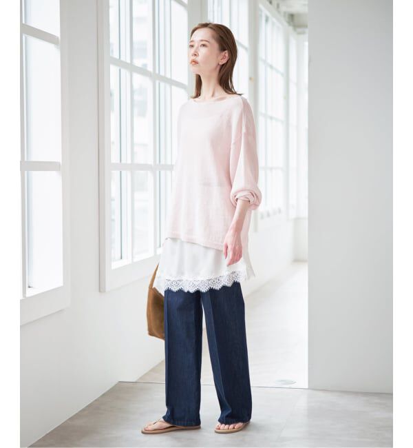 U by SPICK&SPAN「《予約》レースサテンミニスカート」|スカート|