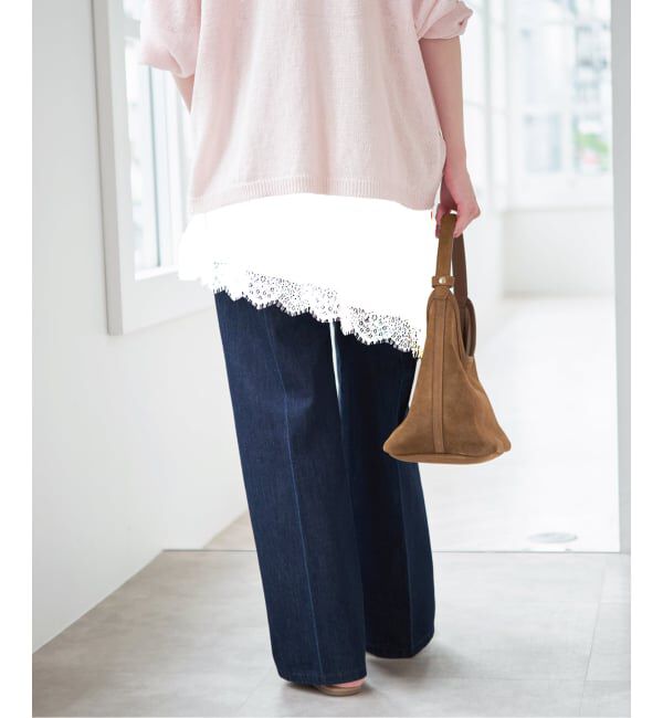 U by SPICK&SPAN「《予約》レースサテンミニスカート」|スカート|