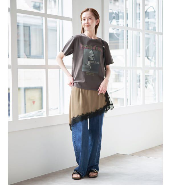 U by SPICK&SPAN「《予約》レースサテンミニスカート」|スカート|