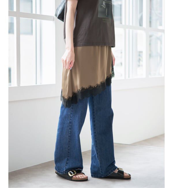 U by SPICK&SPAN「《予約》レースサテンミニスカート」|スカート|