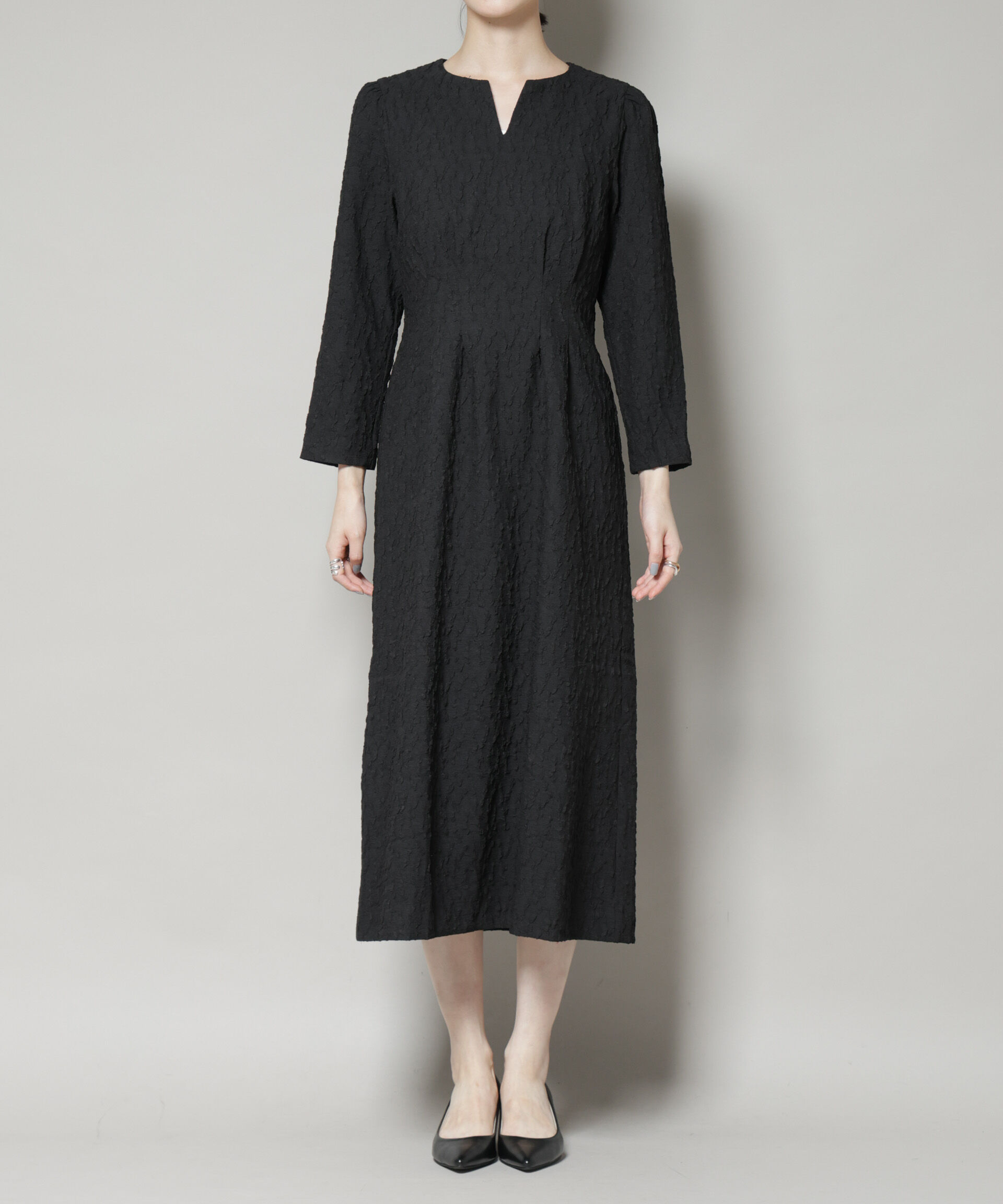 nano･universe「troisieme chaco/PUFFY JACQUARD　ワンピース」|ワンピース|
