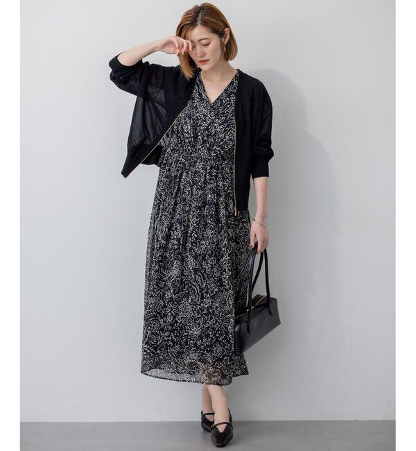 23区「【洗える】アンティークフラワープリント ワンピース」|ワンピース|