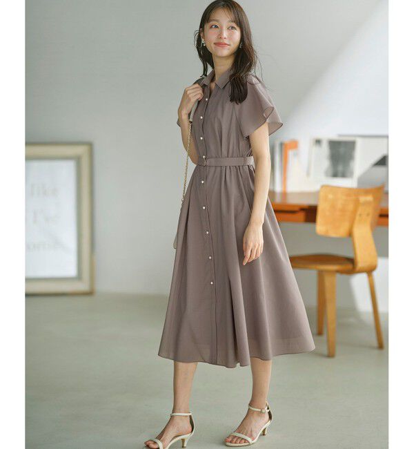 ANY SIS「【洗える】ビューティフレア シャツワンピース」|ワンピース|