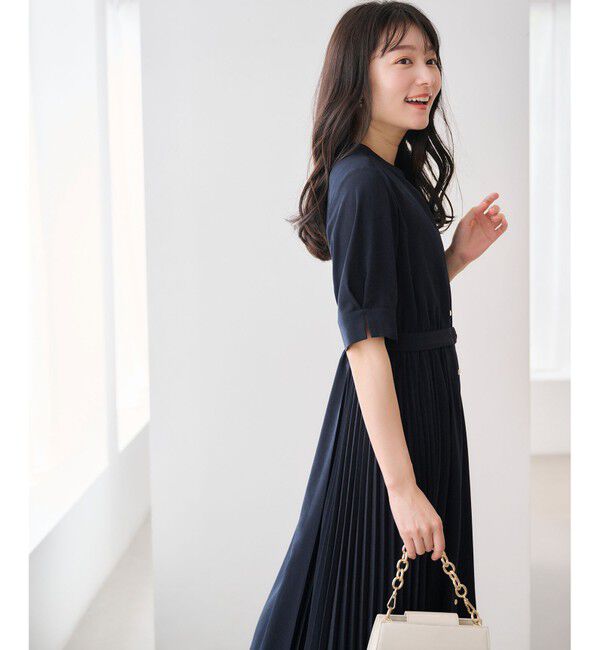 ANY SIS「【洗える】サイドプリーツフレア ワンピース」|ワンピース|