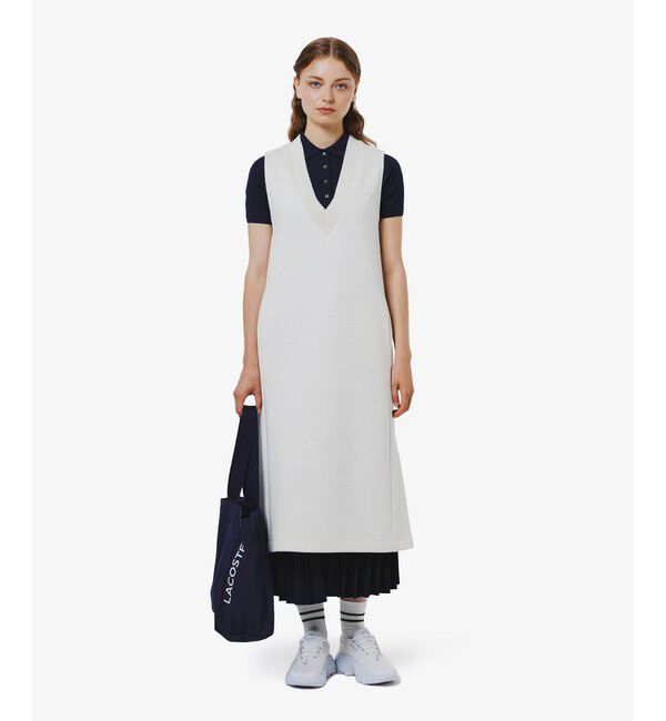 LACOSTE「ダンボールジャージニット ジャンパードレス / ジャンパースカート」|ワンピース|