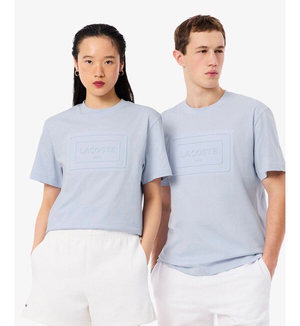 LACOSTE「エンボスパリロゴ クルーネックTシャツ」|Tシャツ・カットソー|アクア