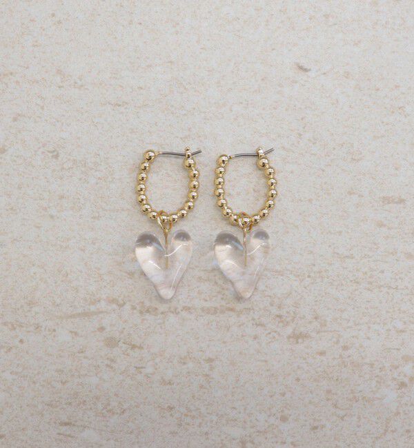 fredy emue「ボールフープ&times;クリアハートピアス」|ピアス|