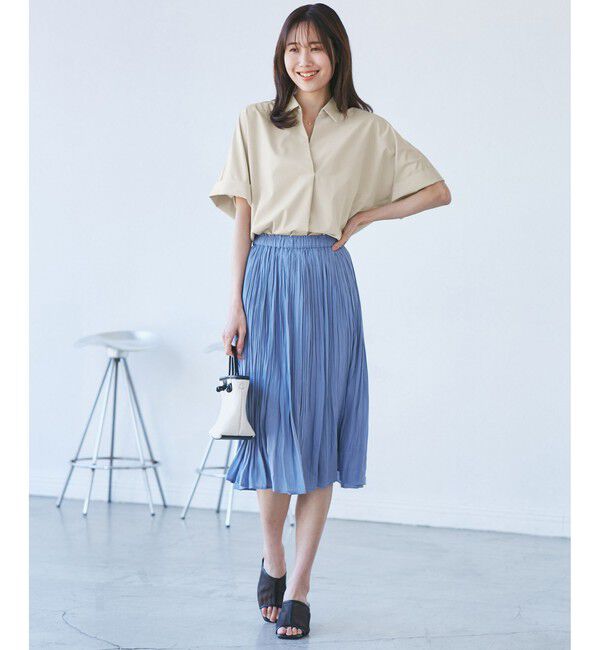 Rope&rsquo;Picnic「【UVカット・接触冷感・イージーケア】スキッパーシャツブラウス」|シャツ・ブラウス|