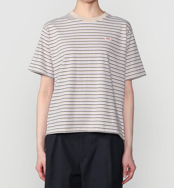 DANTON「DANTON | コットン天竺 ボーダー ショートTシャツ WOMEN」|Tシャツ・カットソー|