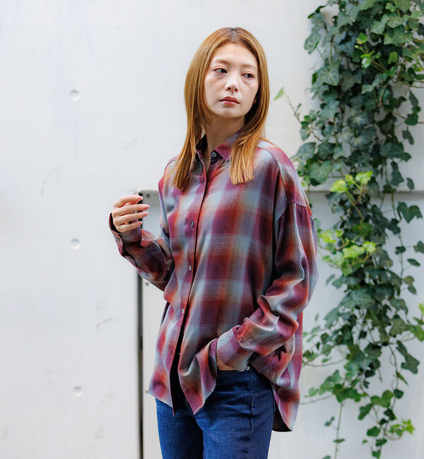 Rouge vif「【MICA&DEAL /マイカアンドディール】オンブレ 2WAYシャツ/チェック」|シャツ・ブラウス|