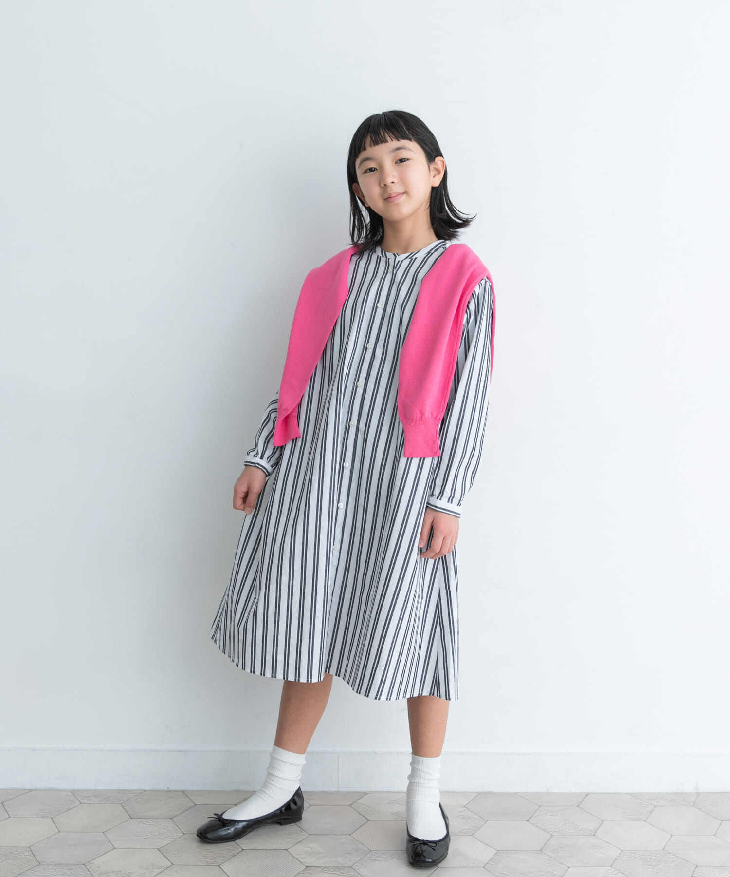 URBAN RESEARCH DOORS「『親子リンク』コットンストライプワンピース(KIDS)」|ワンピース|