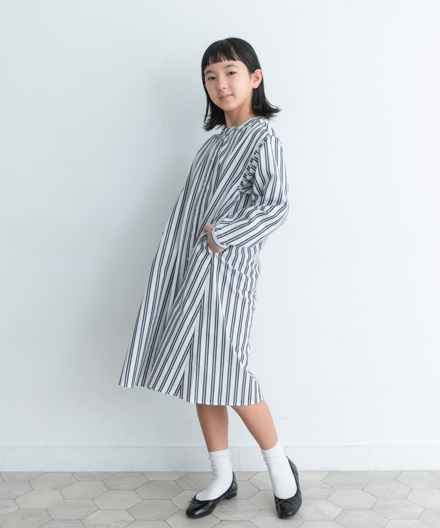 URBAN RESEARCH DOORS「『親子リンク』コットンストライプワンピース(KIDS)」|ワンピース|