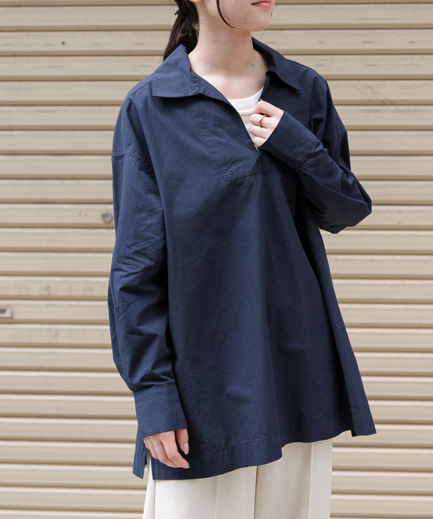 URBAN RESEARCH DOORS「FORK&SPOON　スキッパーロングシャツ」|シャツ・ブラウス|