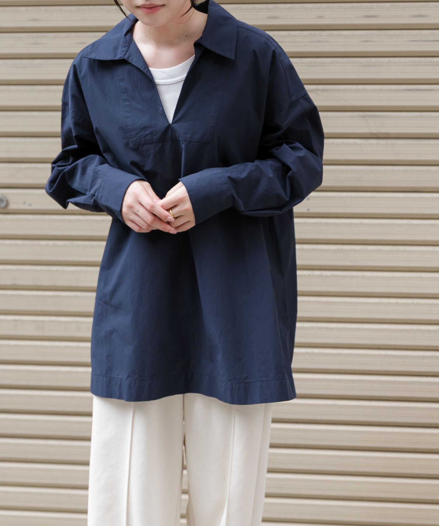 URBAN RESEARCH DOORS「FORK&SPOON　スキッパーロングシャツ」|シャツ・ブラウス|