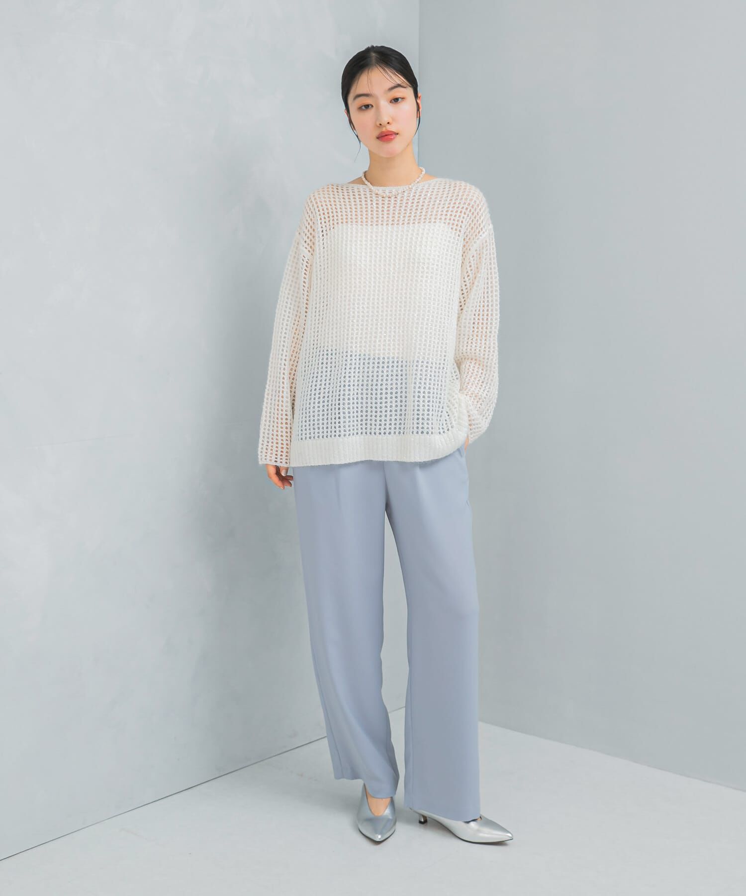 URBAN RESEARCH ROSSO「スパンコールシアーニット」|ニット・セーター|