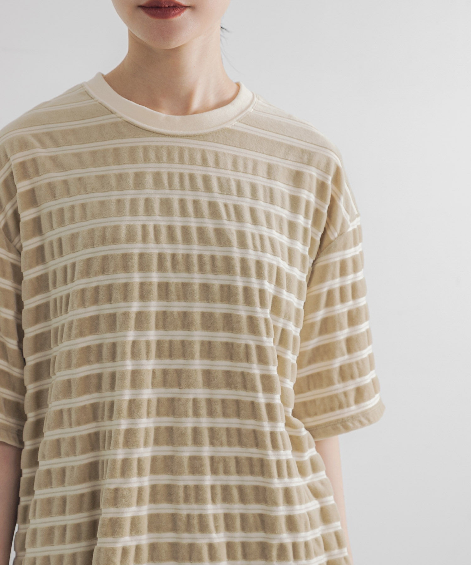 URBAN RESEARCH「ベロアボーダーカットソー」|Tシャツ・カットソー|