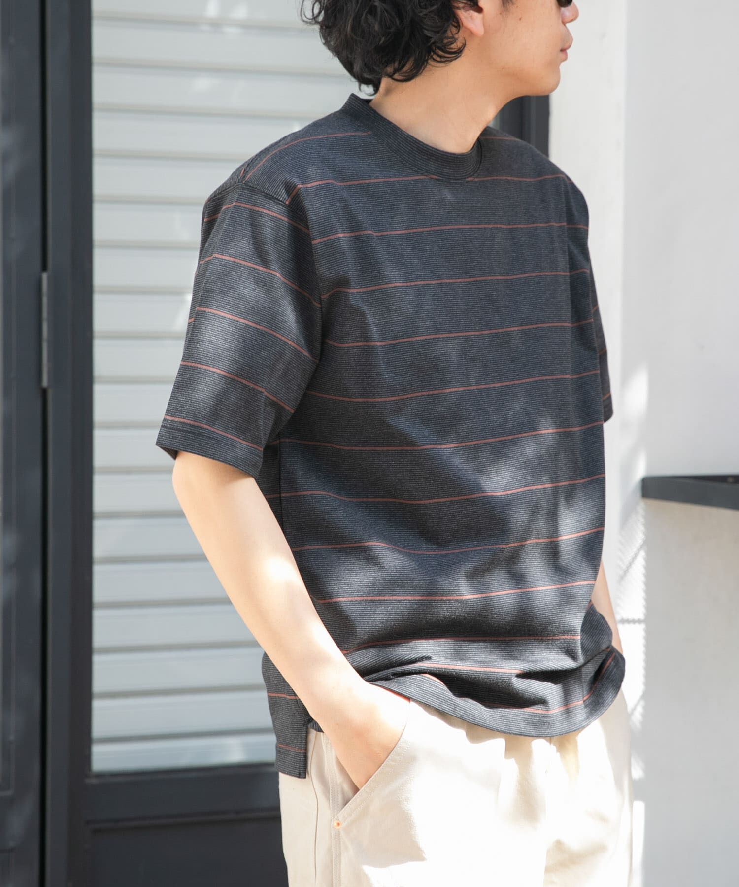 URBAN RESEARCH DOORS「FORK&SPOON　プレーティングボーダーショートスリーブTシャツ」|Tシャツ・カットソー|