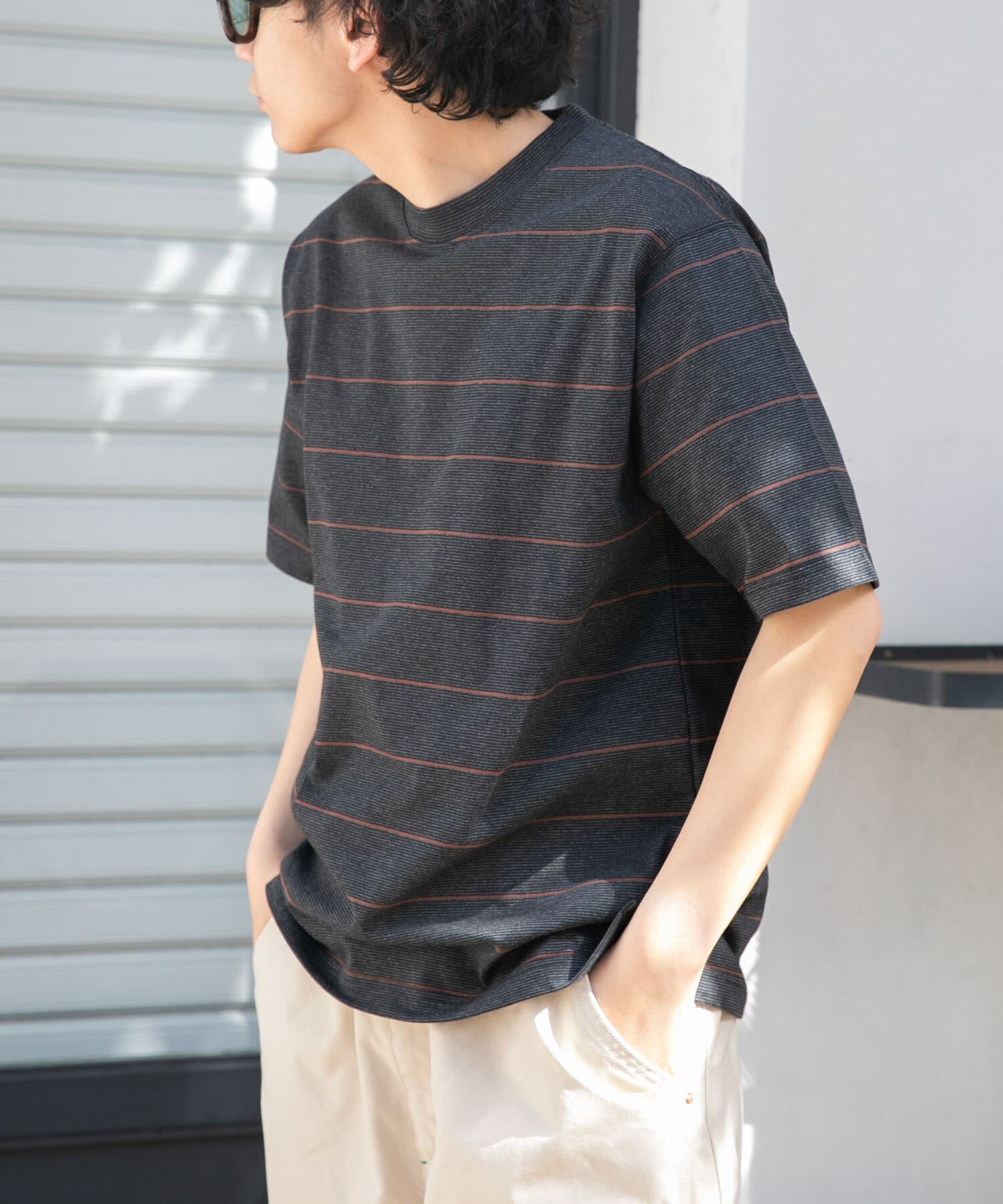 URBAN RESEARCH DOORS「FORK&SPOON　プレーティングボーダーショートスリーブTシャツ」|Tシャツ・カットソー|