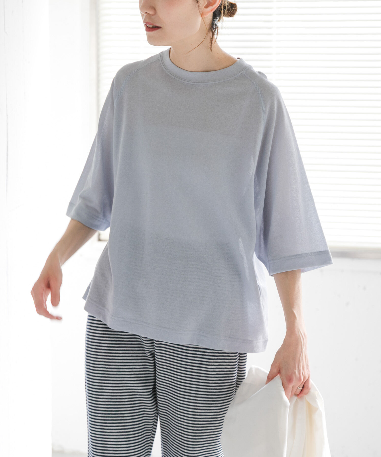 URBAN RESEARCH DOORS「FORK&SPOON　シアー裏毛プルオーバー」|Tシャツ・カットソー|ライトブルー
