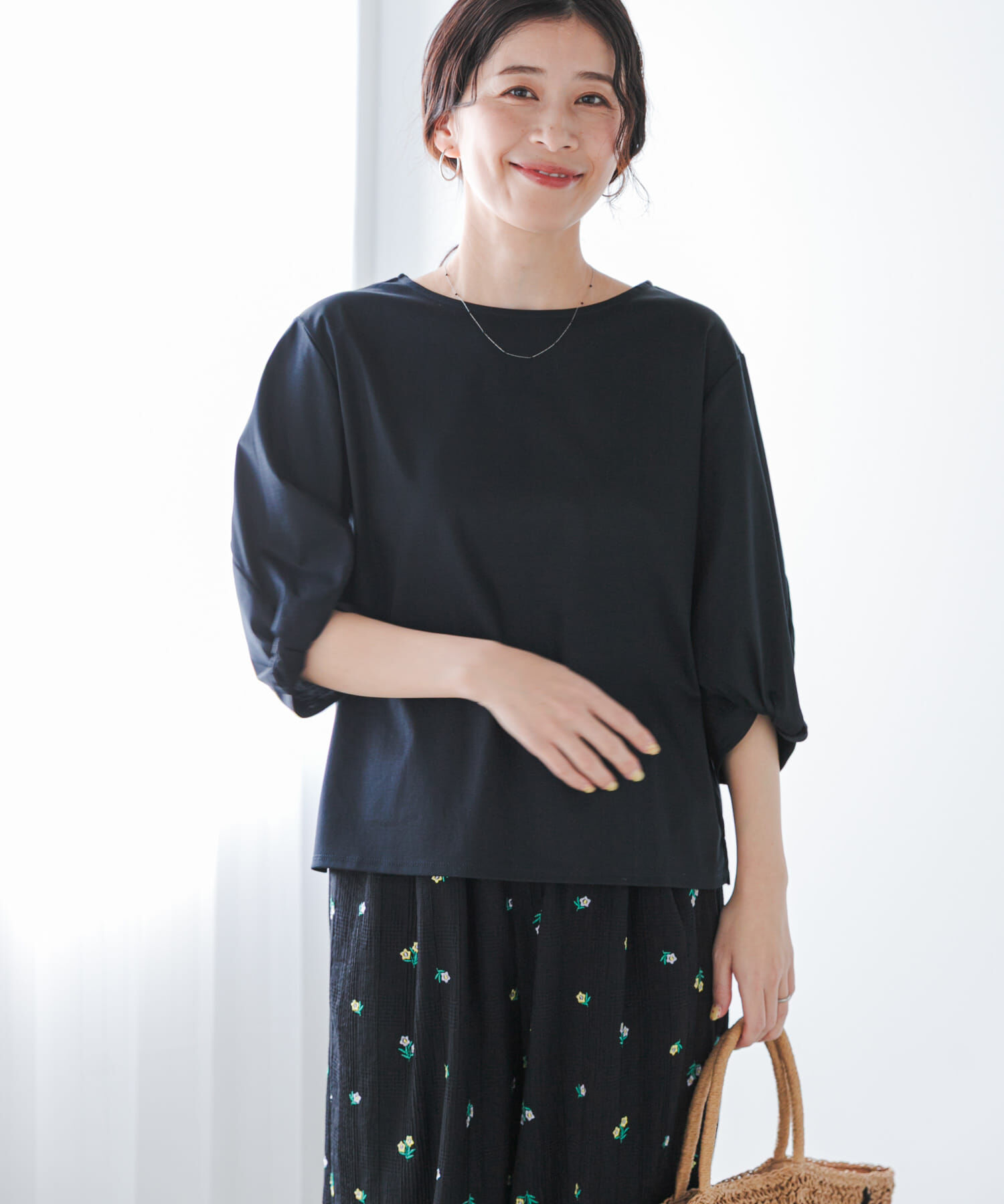 URBAN RESEARCH DOORS「『UR TECH』サマシェアツイストスリーブプルオーバー」|Tシャツ・カットソー|