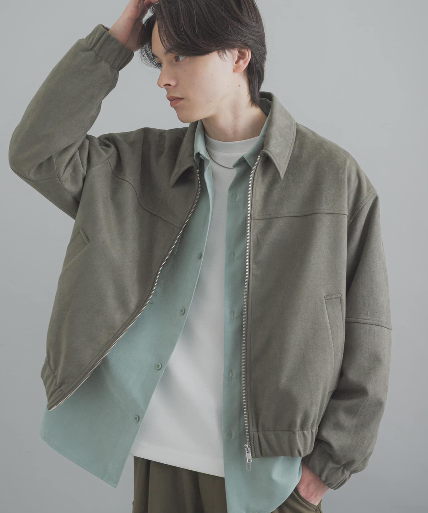 SENSE OF PLACE by URBAN RESEARCH「F/S ZIPブルゾン」|ブルゾン・スタジャン|カーキ