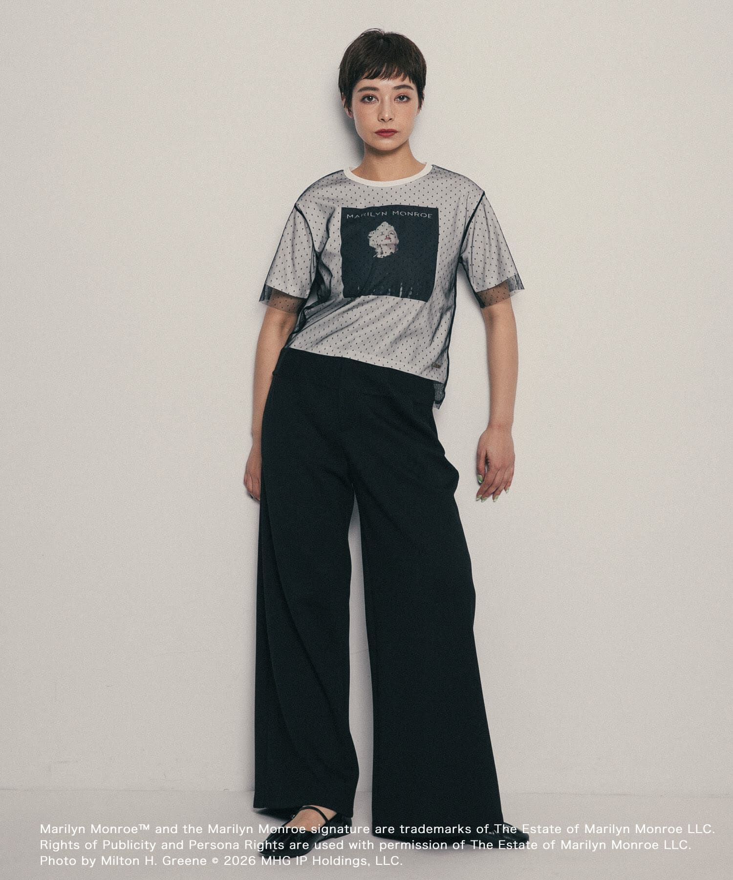 SENSE OF PLACE by URBAN RESEARCH「『別注』MARILYNMONROE&times;SENSE OF PLACE　チュールグラフィックTシャツ」|Tシャツ・カットソー|