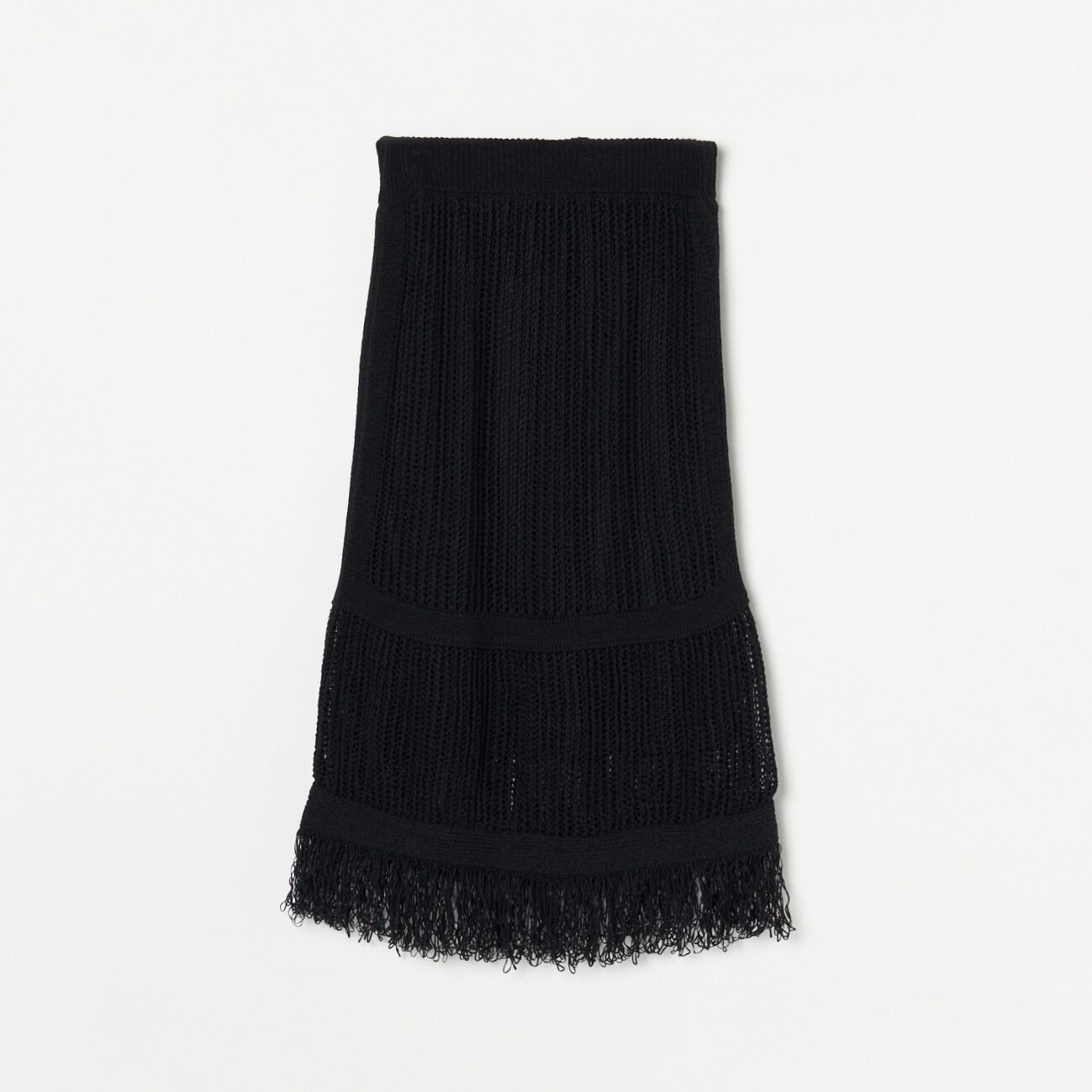 HELIOPOLE「HELIOPOLE LINEN TAPE TIERED SKIRT」|スカート|ブラック
