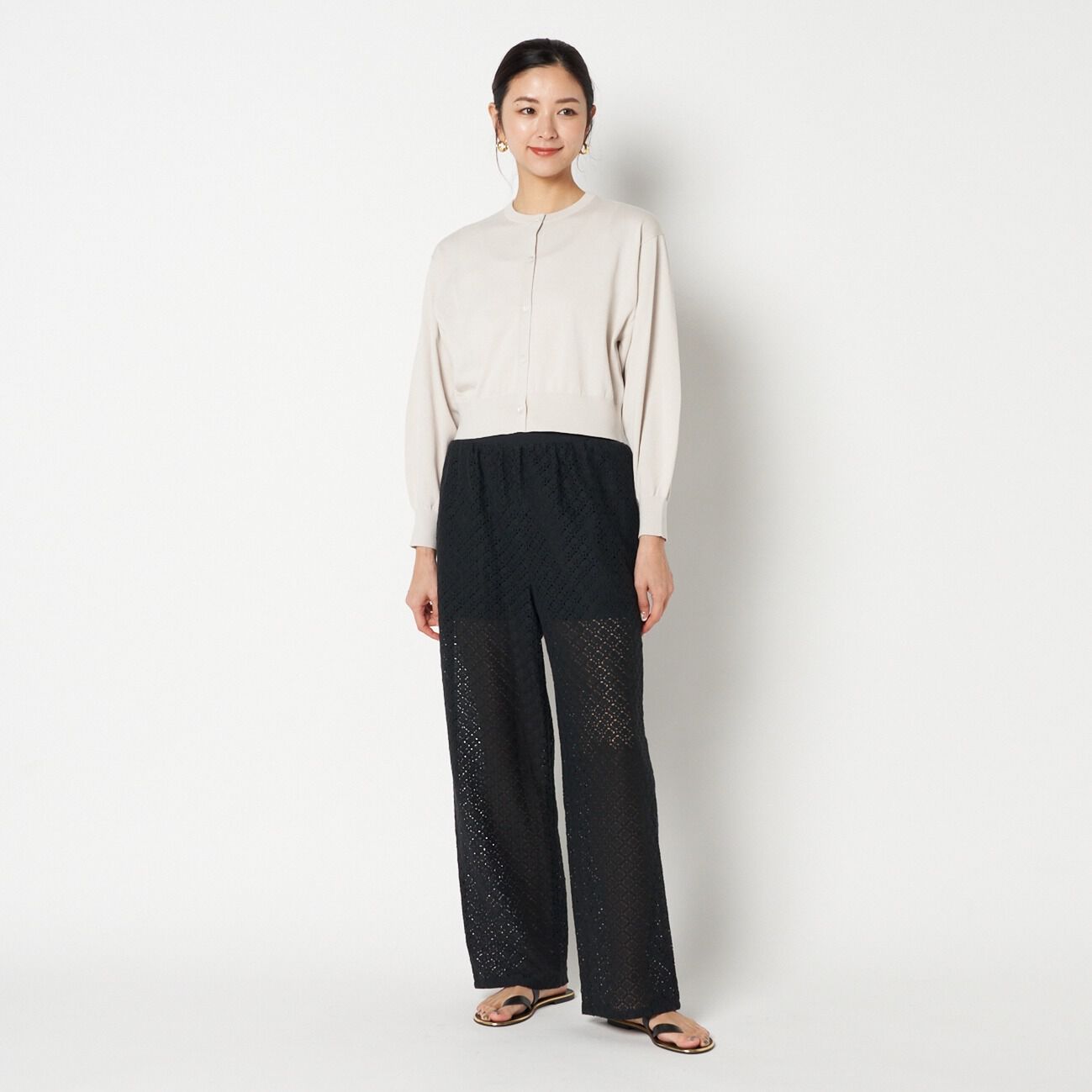 HELIOPOLE「HELIOPOLE HIGH GAUGE CROPPED CARDIGAN」|ニット・セーター|