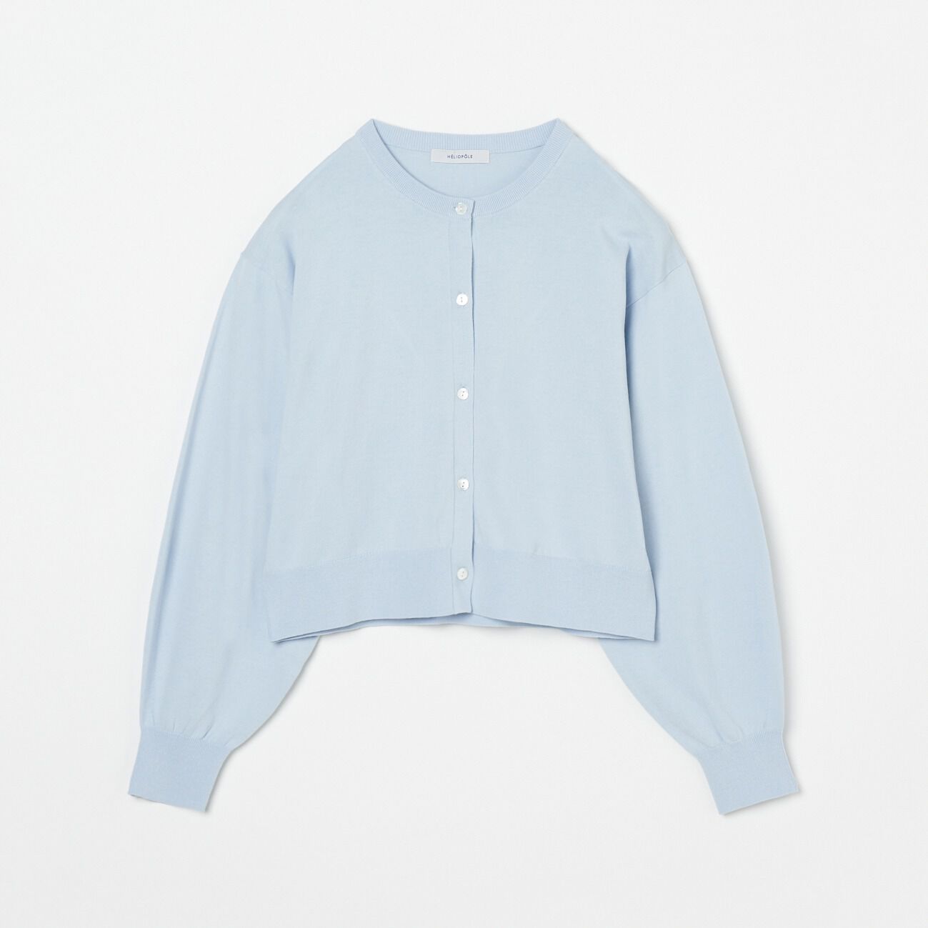 HELIOPOLE「HELIOPOLE HIGH GAUGE CROPPED CARDIGAN」|ニット・セーター|サックス