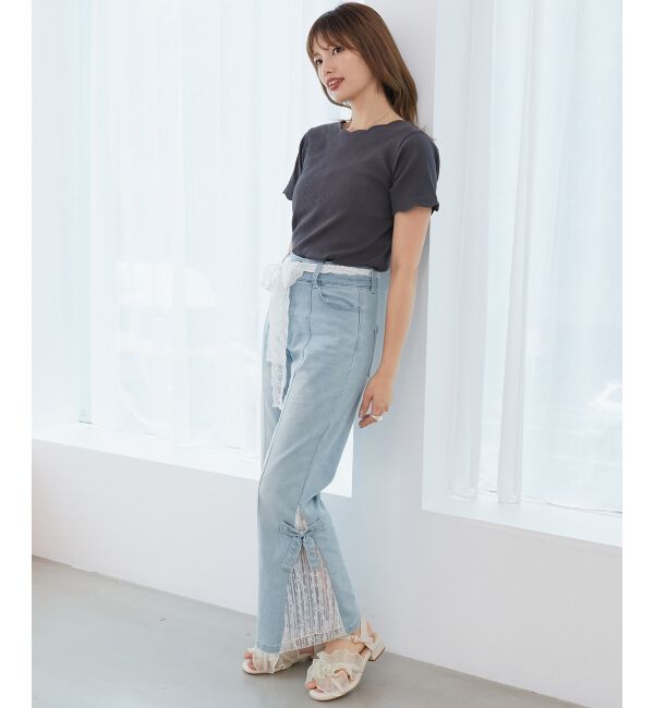 「スカラップデザイントップス」|Tシャツ・カットソー|