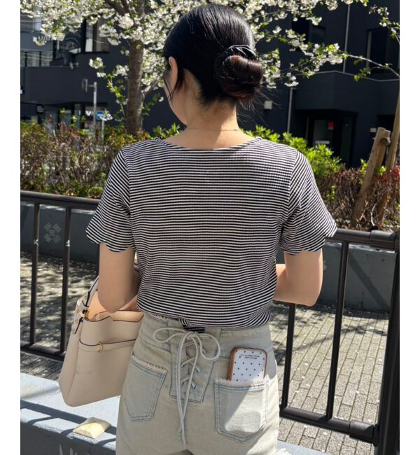  「スカラップデザイントップス」|Tシャツ・カットソー|