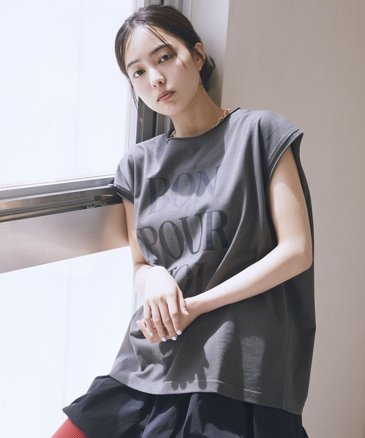 earth music&ecology「フレンチスリーブプリントTシャツ」|Tシャツ・カットソー|