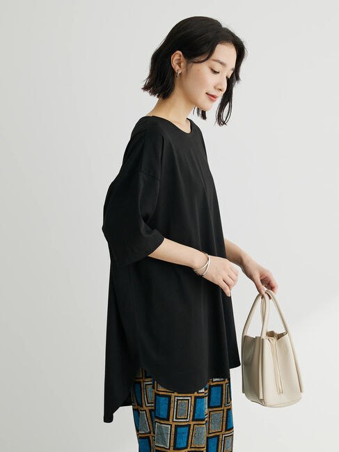 Green Parks「接触冷感バックカシュクールチュニック」|チュニック|Black