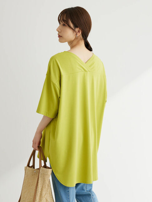 Green Parks「接触冷感バックカシュクールチュニック」|チュニック|Lime Green