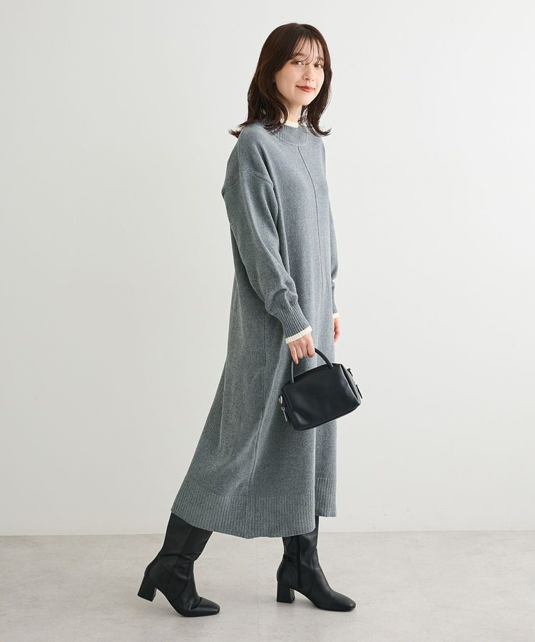 Green Parks「配色リラックスモールニットワンピース」|ワンピース|