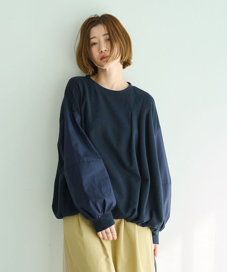 Editt by YECCA VECCA「アシメバルーンプルオーバー」|Tシャツ・カットソー|Navy